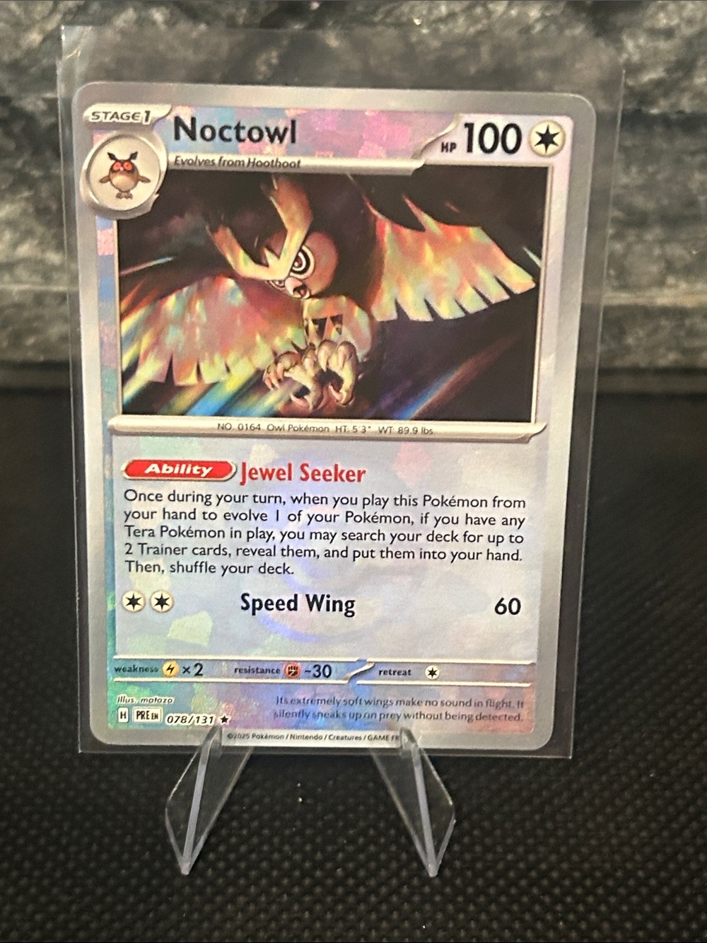 Pokemon Noctowl Pokeball 078/131 Holo from Prismatic Evolutions M/NM